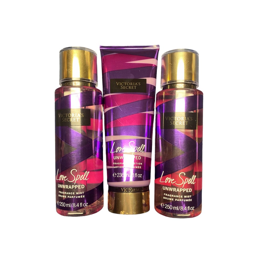Victoria's Secret Love Spell Unwrapped Lotion & Body Fragrance Set